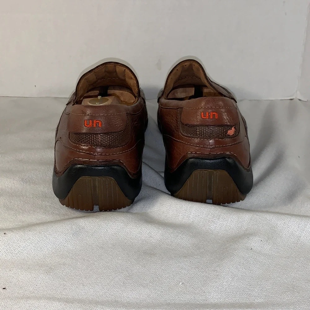 Clarks Men's Brown Leather Slip-On Loafers with Black Outsole